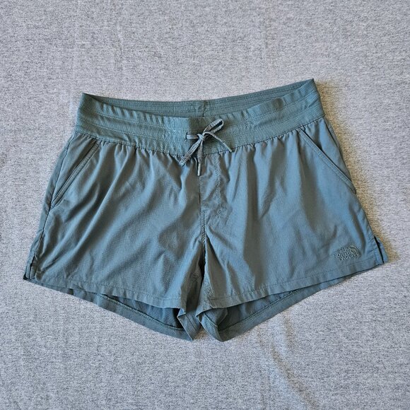 The North Face Aphrodite Motion Shorts Women's Size Large 3.5" Inseam Gray-Blue - Picture 1 of 6